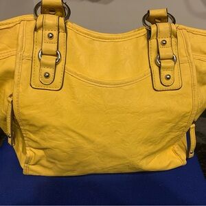 Bright Yellow Shoulder Bag, Slouchy Style!Textured faux Leather. Gently used.